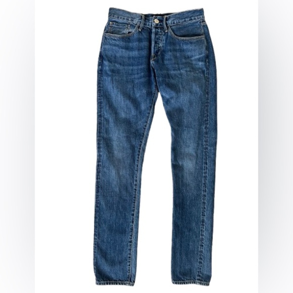 3x1 M3 Men’s Slim Straight Leg Selvage Denim
Medium Wash
Button Fly 
29x34